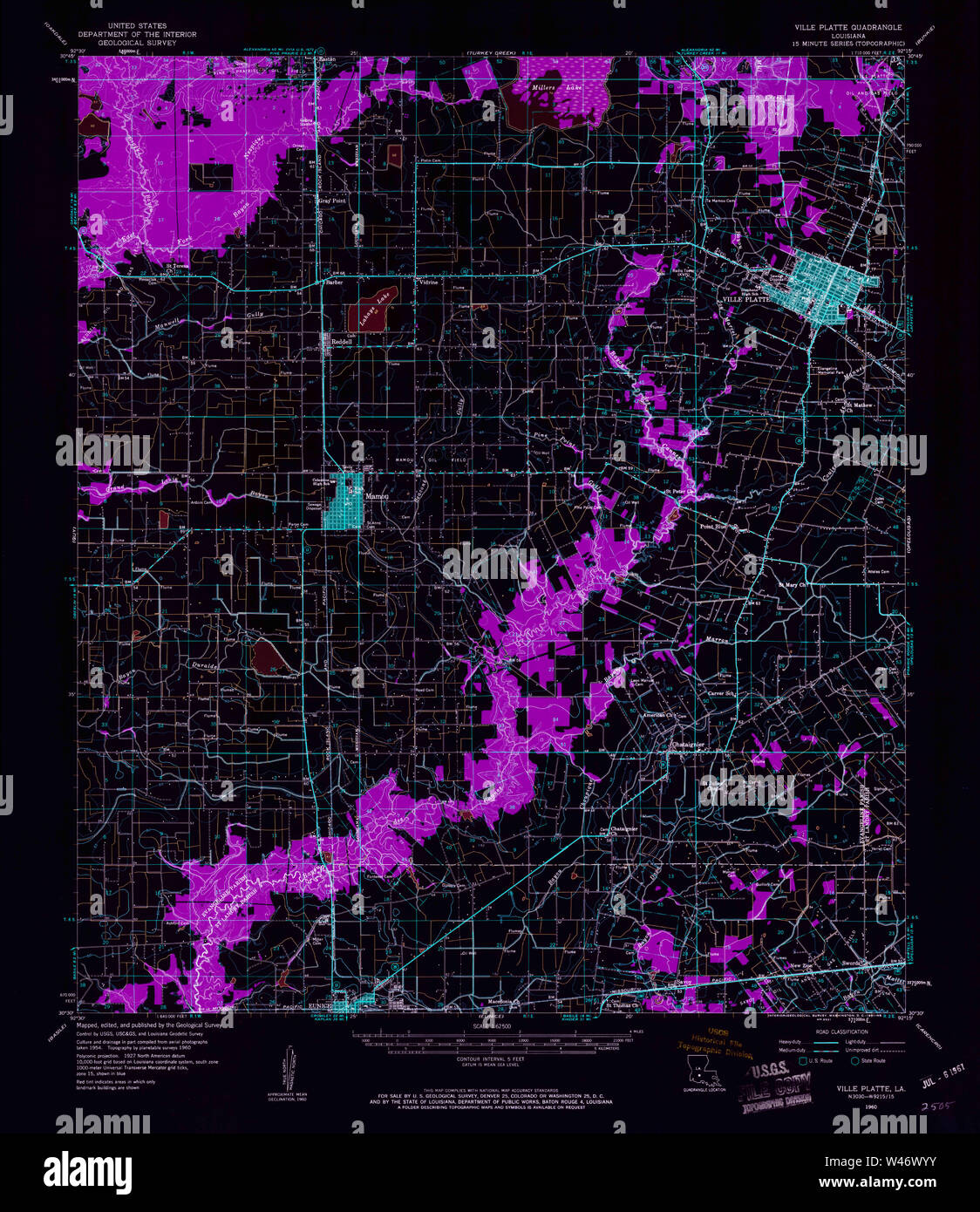 Map of ville platte hires stock photography and images Alamy
