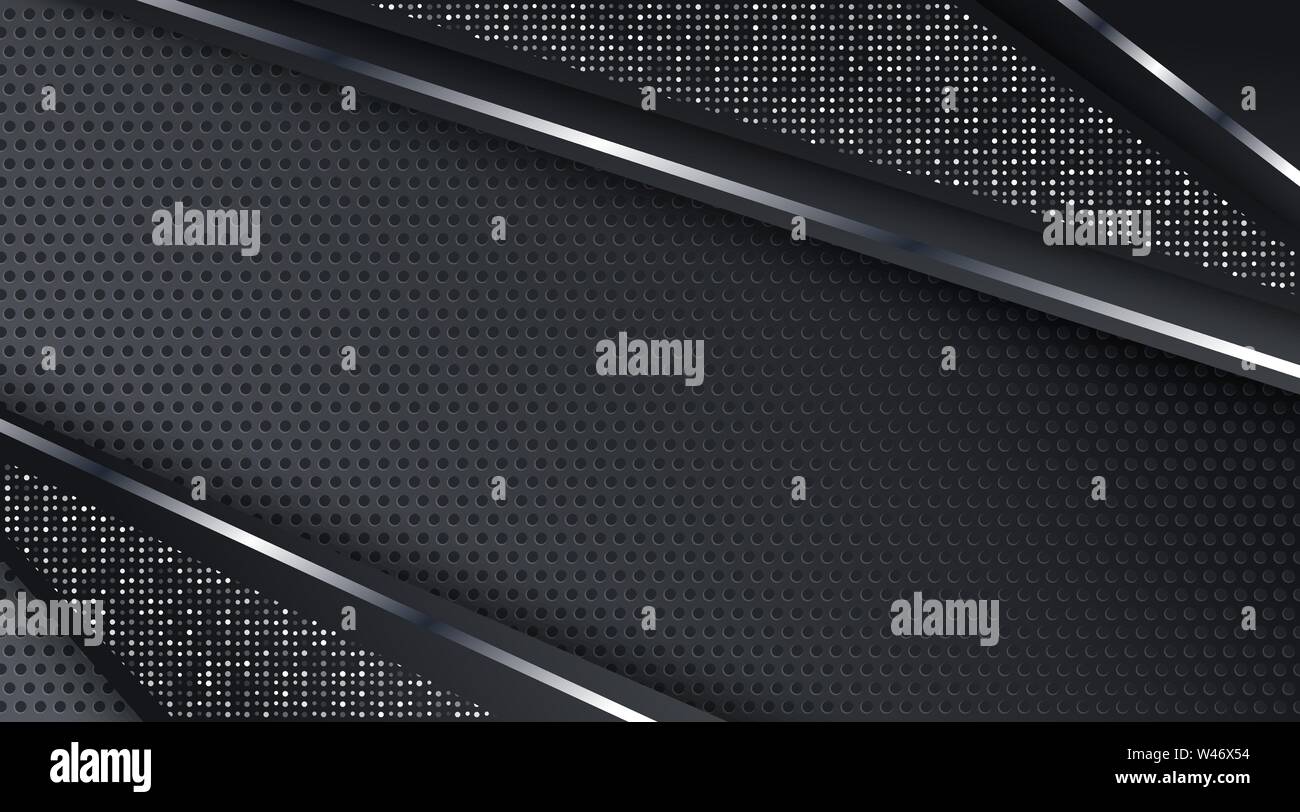 Abstract Black Metallic Silver Frame Layout Tech Design Background