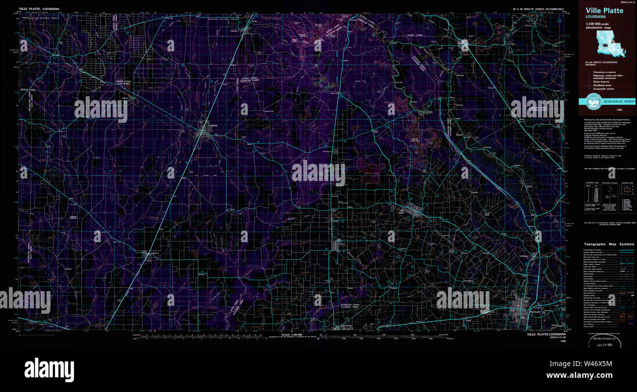 Map of ville platte hires stock photography and images Alamy