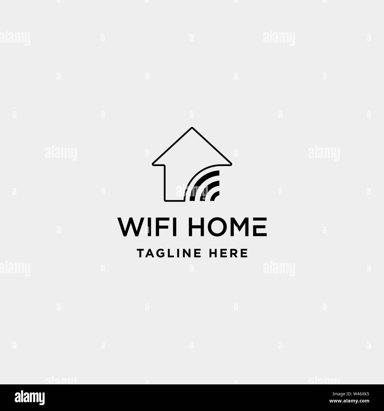 home logo design vector wifi house icon siymbol sign isolated
