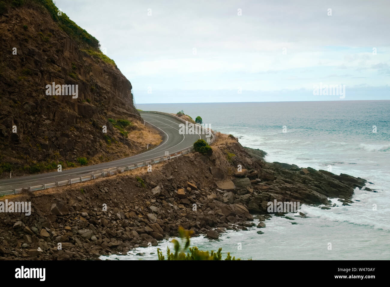 The Scenic And Winding Great Ocean Road, Victoria, Australia Stock 