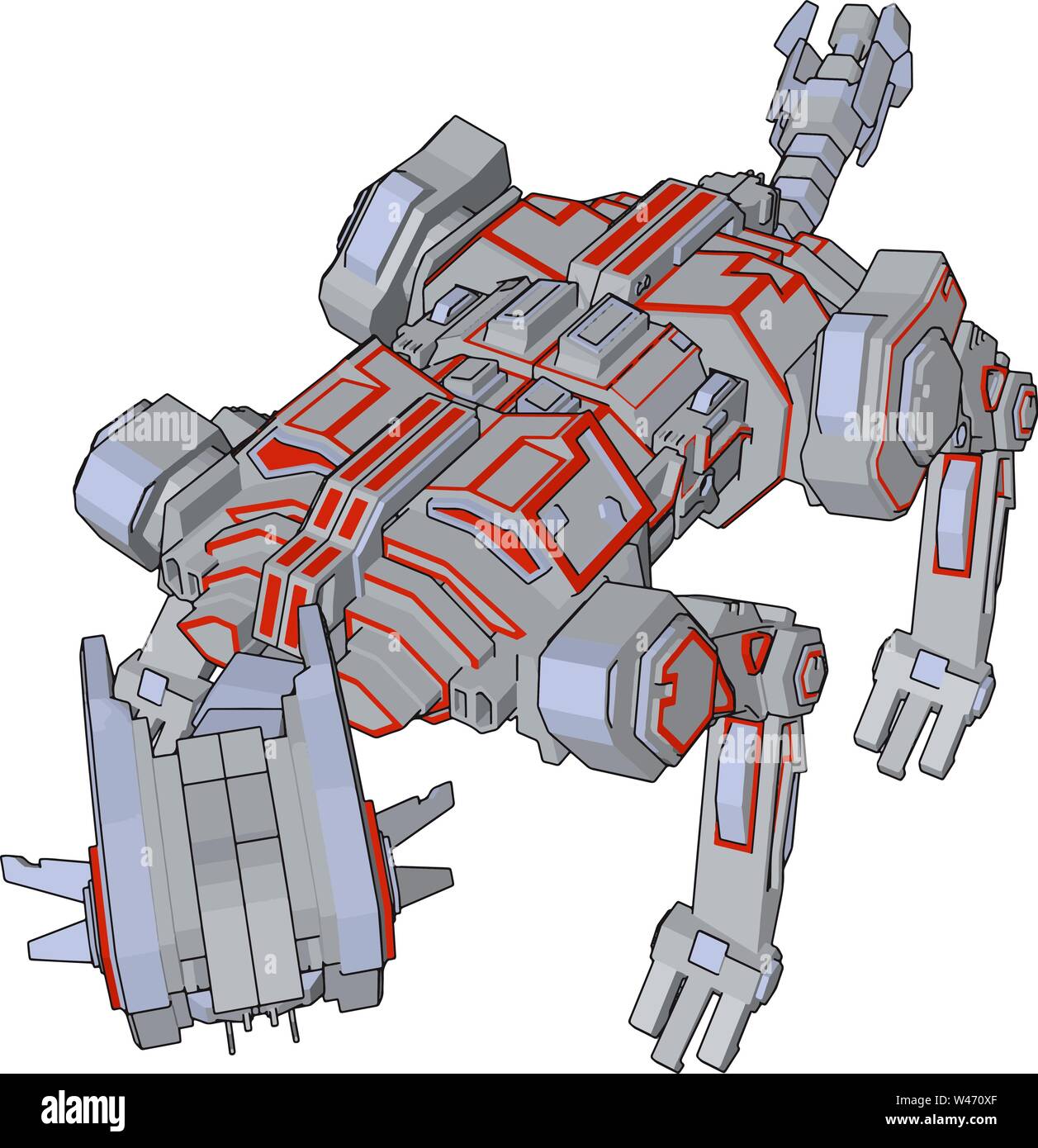 Dog robot, illustration, vector on white background. Stock Vector