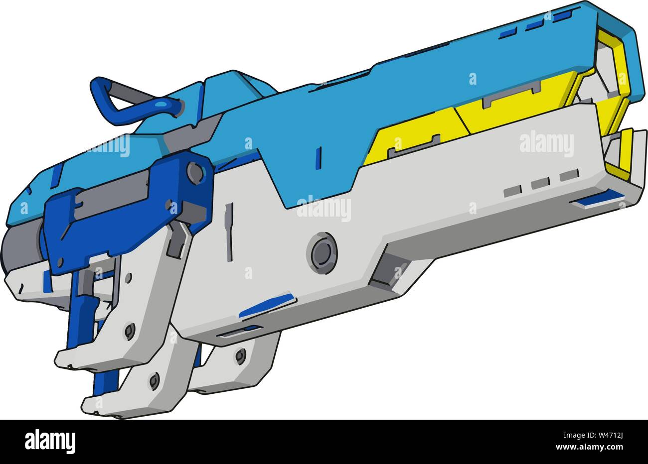 Laser gun, illustration, vector on white background. Stock Vector
