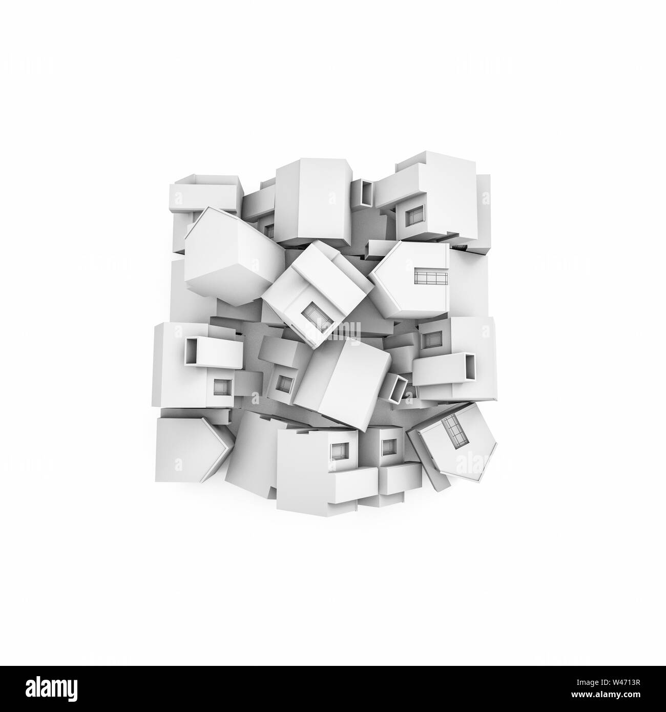 house isolated on white background 3d illustration Stock Photo - Alamy