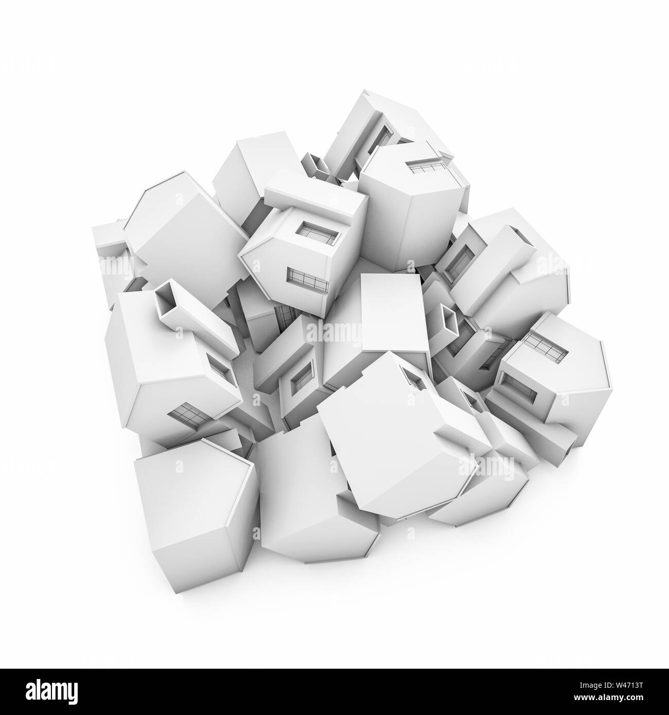 house isolated on white background 3d illustration Stock Photo - Alamy