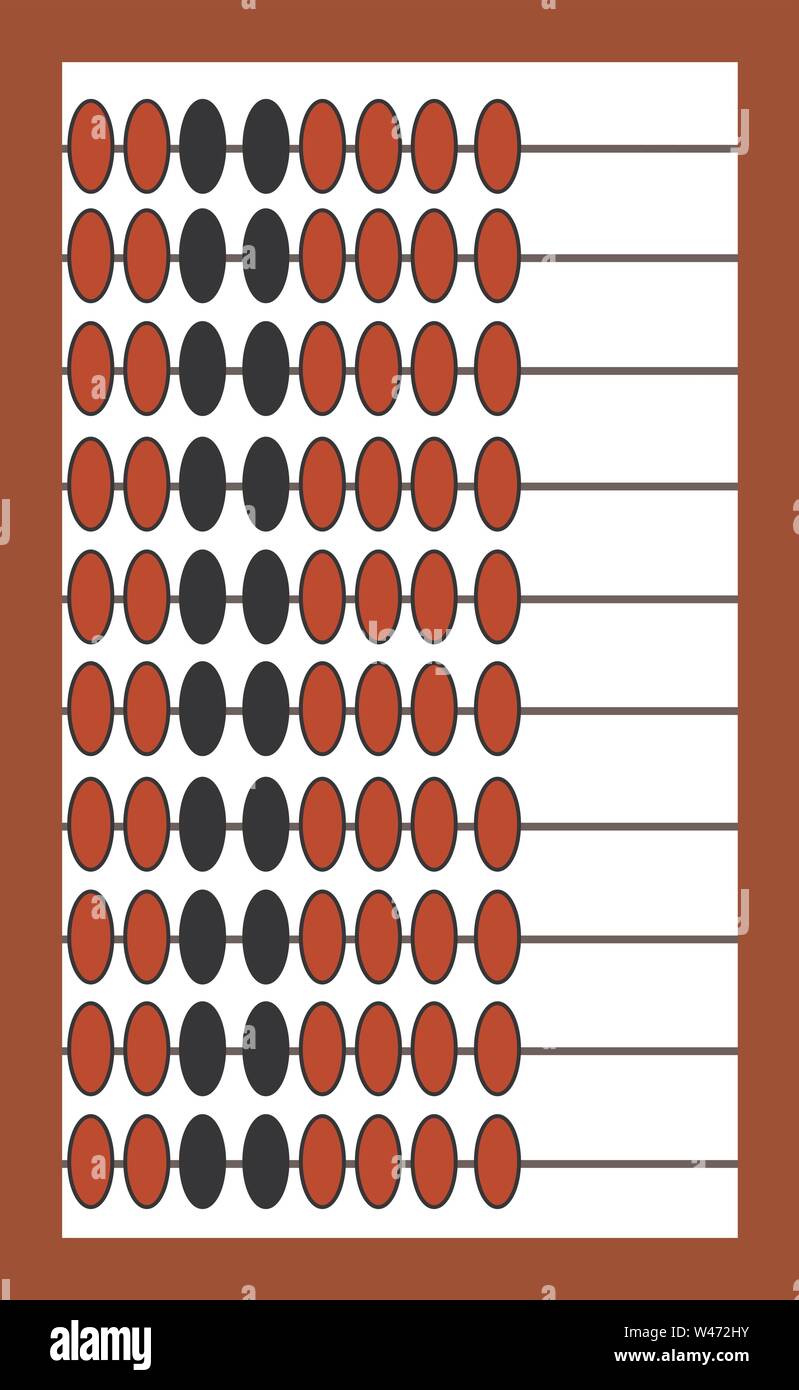 Abacus math, illustration, vector on white background. Stock Vector