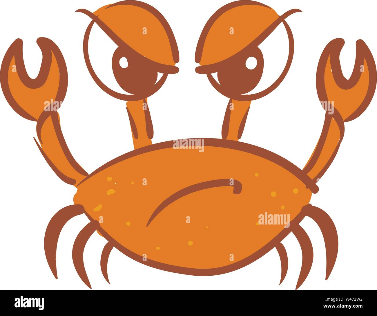 Angry crab, illustration, vector on white background Stock Vector Image