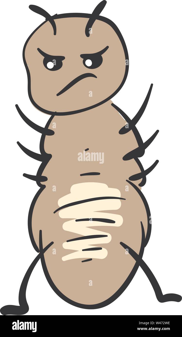 Angry lice, illustration, vector on white background. Stock Vector