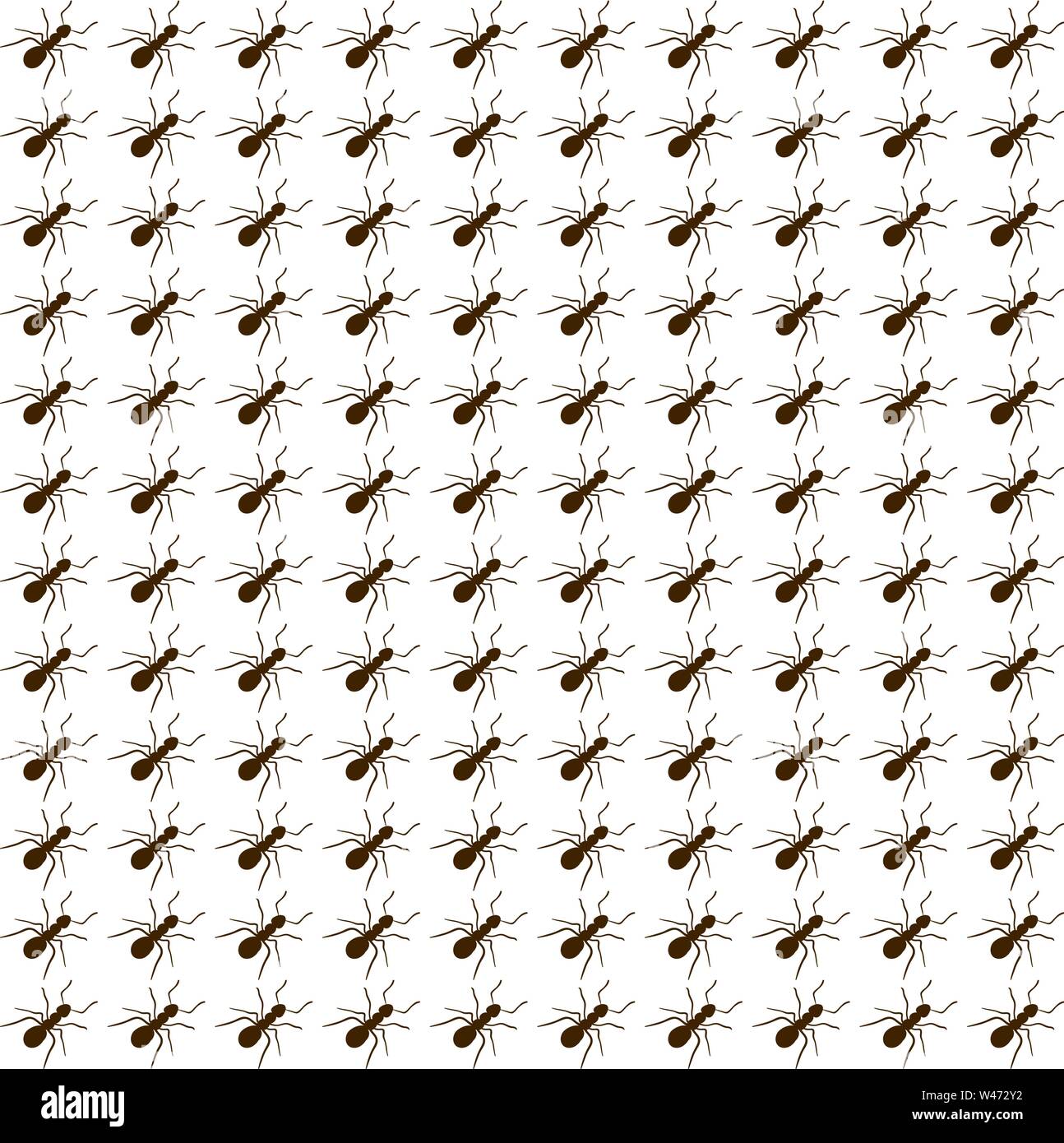 Ants wallpaper, illustration, vector on white background. Stock Vector