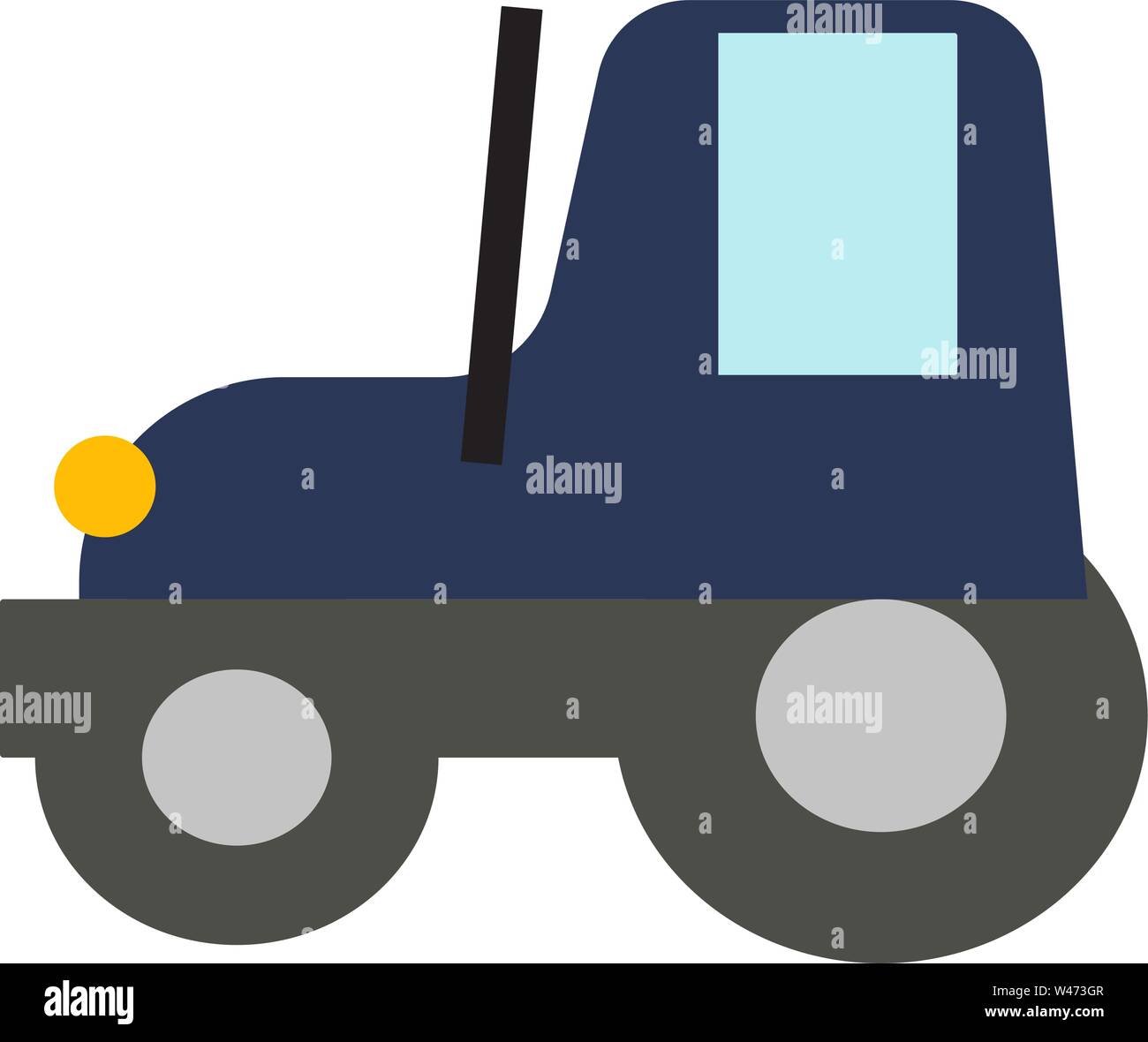 Blue tractor, illustration, vector on white background Stock Vector