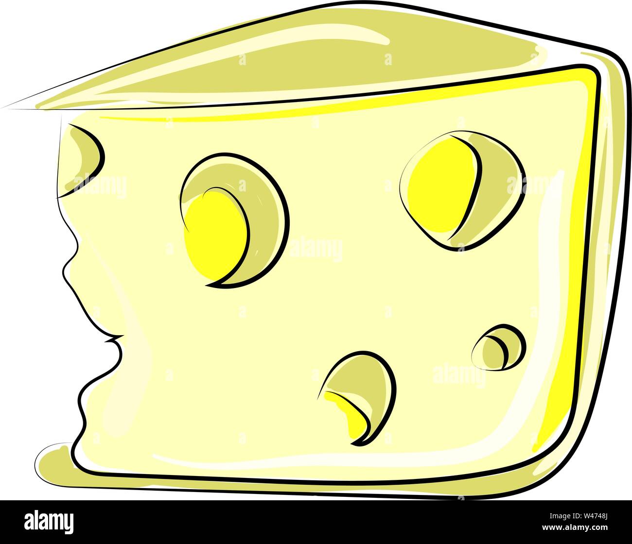 Chesse, illustration, vector on white background. Stock Vector