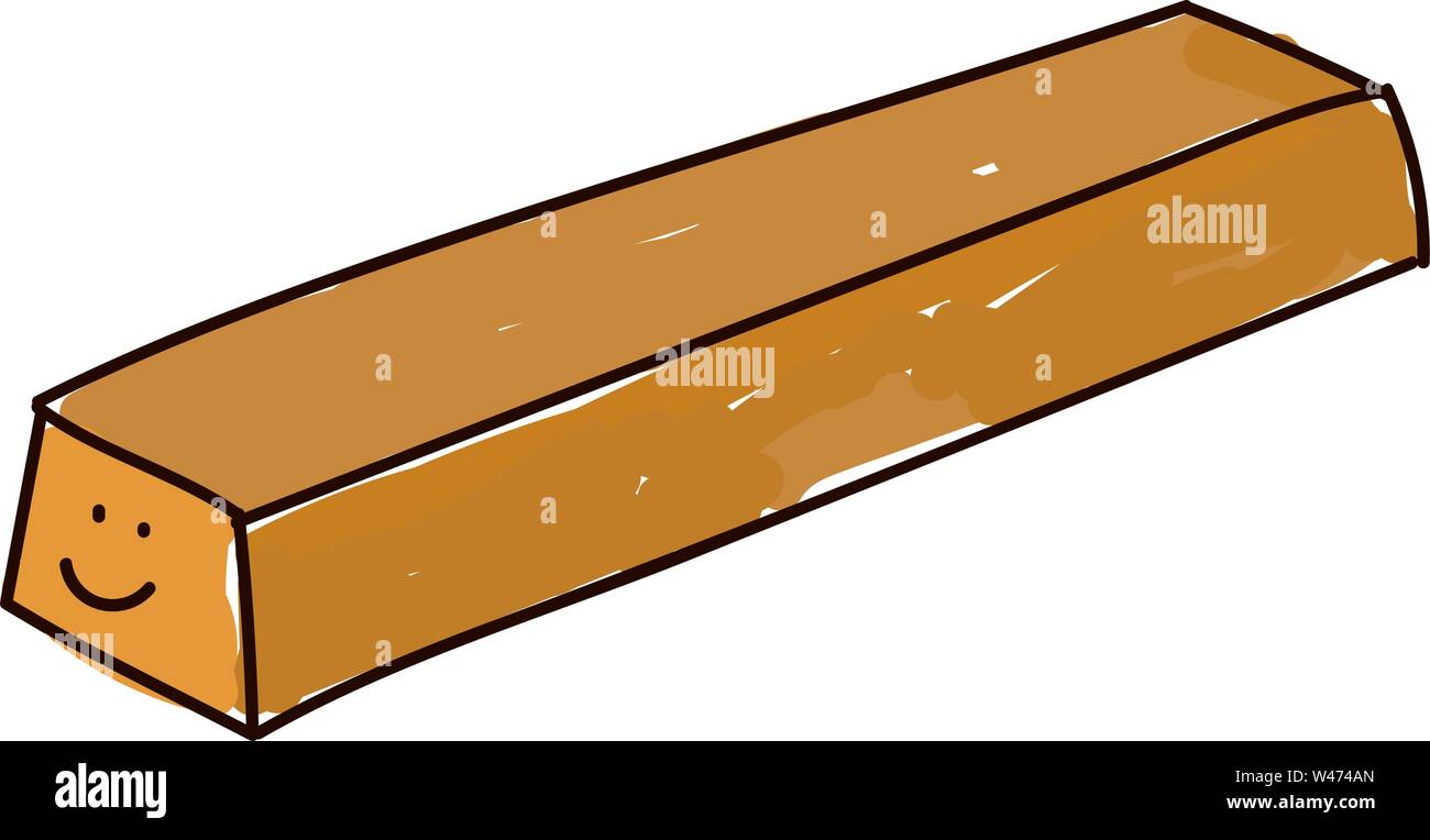 Gold bar, illustration, vector on white background. Stock Vector