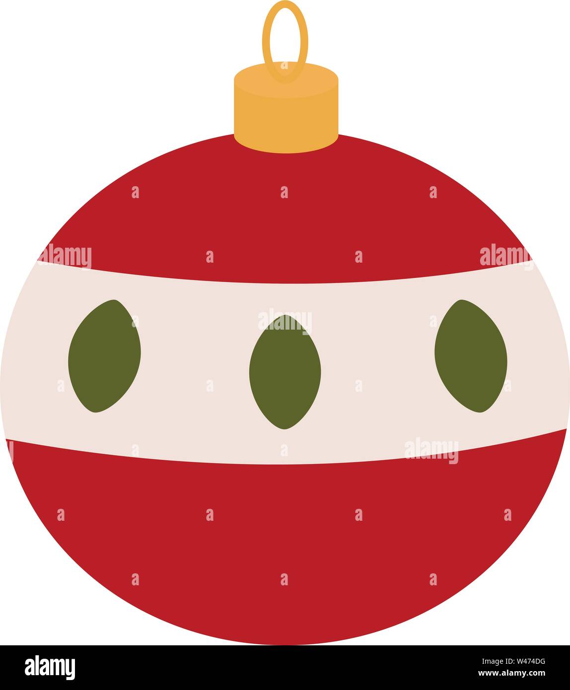 Red christmas ball, illustration, vector on white background Stock ...