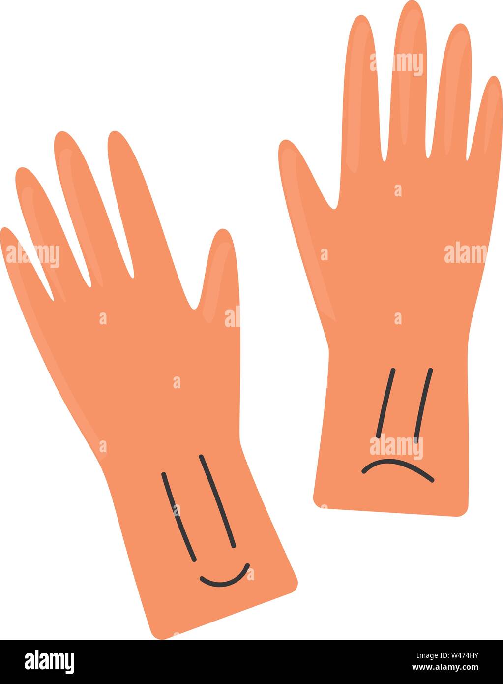 Pink gloves, illustration, vector on white background. Stock Vector