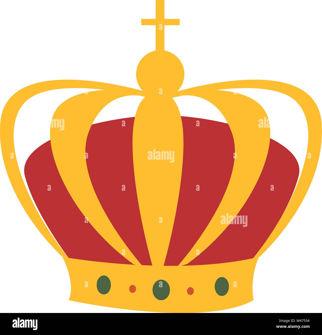 Kings crown, illustration, vector on white background Stock Vector