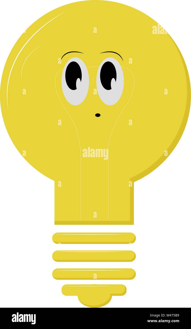Cute lightbulb, illustration, vector on white background Stock Vector ...