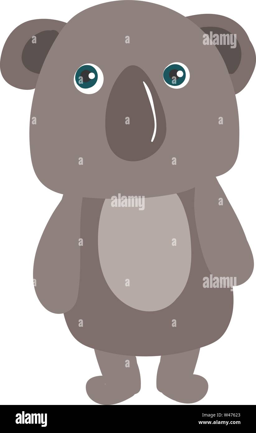 Gray koala, illustration, vector on white background Stock Vector Image