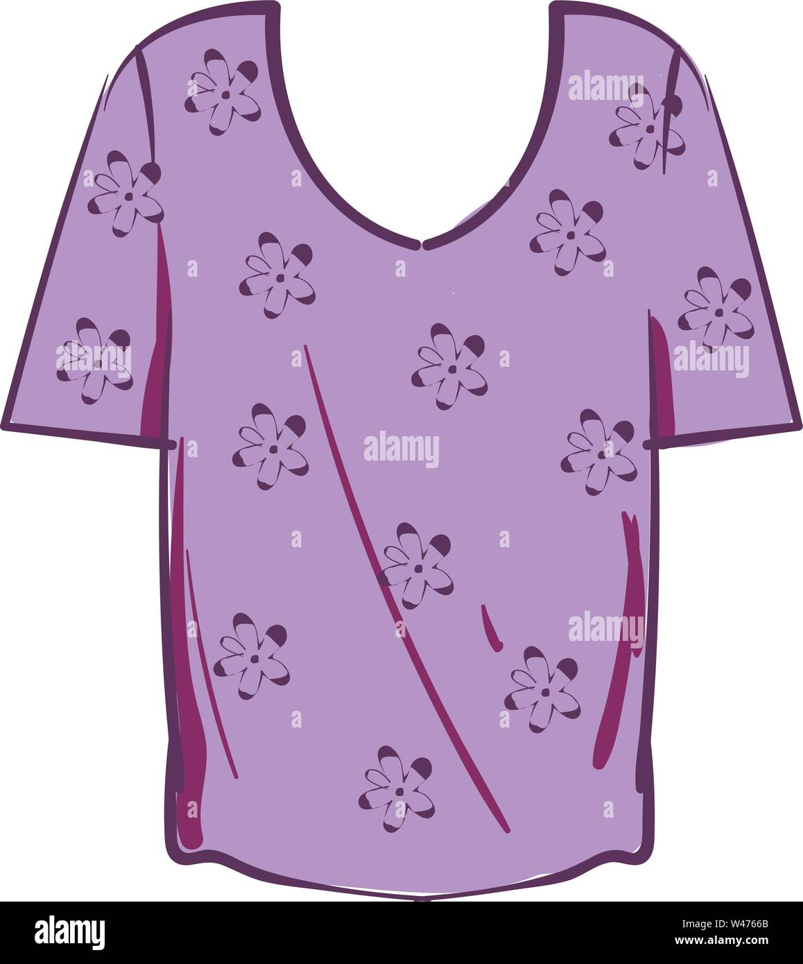 Purple shirt, illustration, vector on white background. Stock Vector