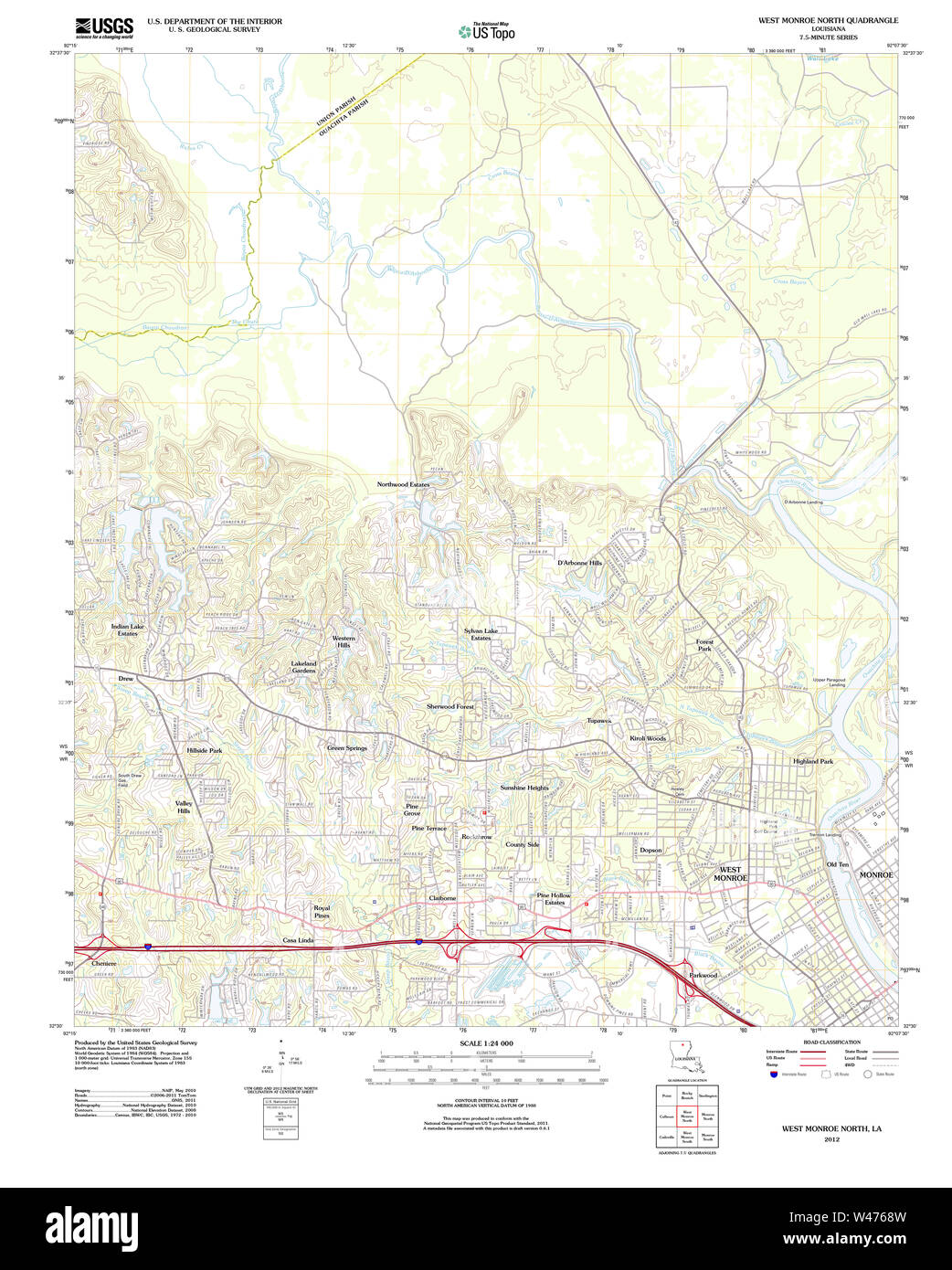 Map of west monroe hires stock photography and images Alamy