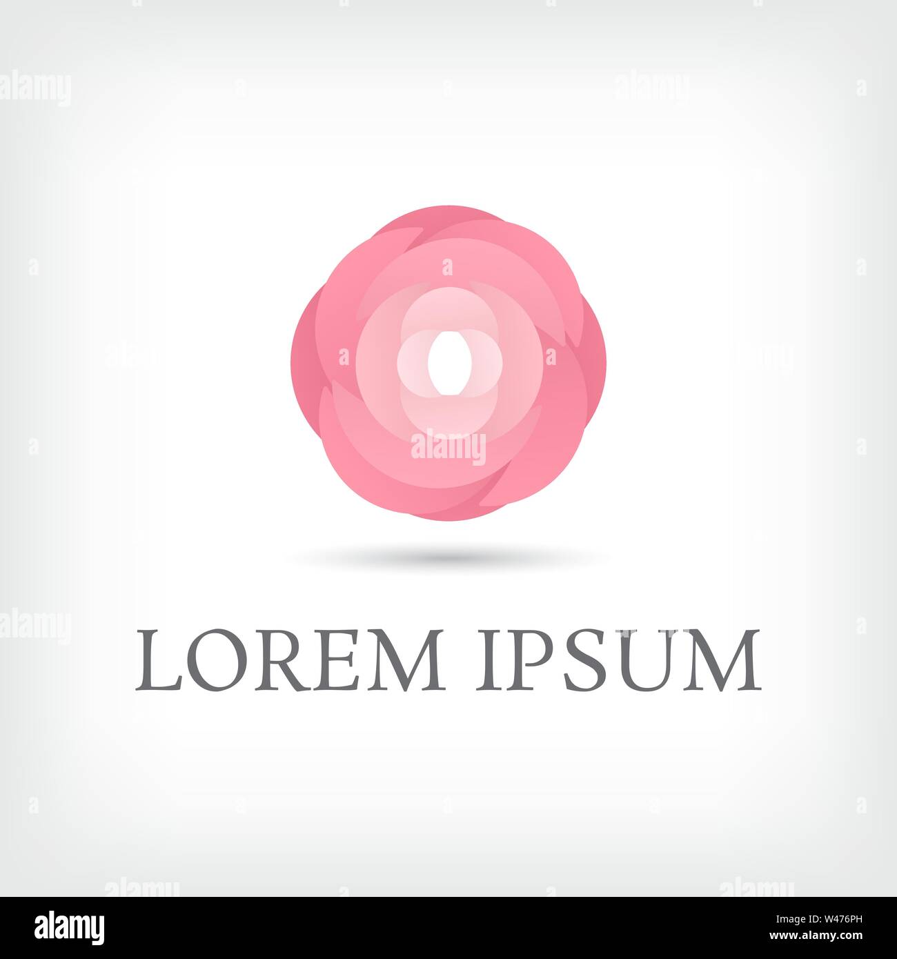 circle rose vector logo design template, beauty icon, curve floral ...