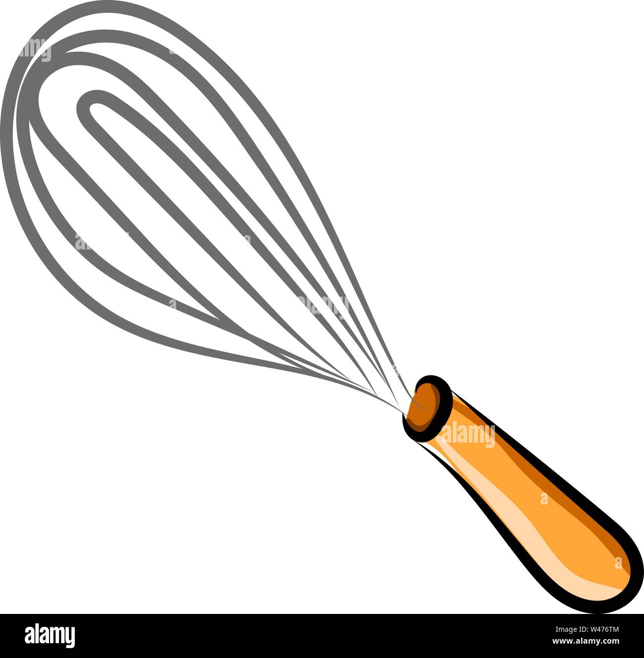 Hand mixer drawing, illustration, vector on white background Stock