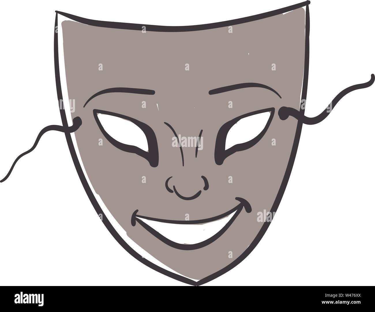 Gray mask, illustration, vector on white background. Stock Vector