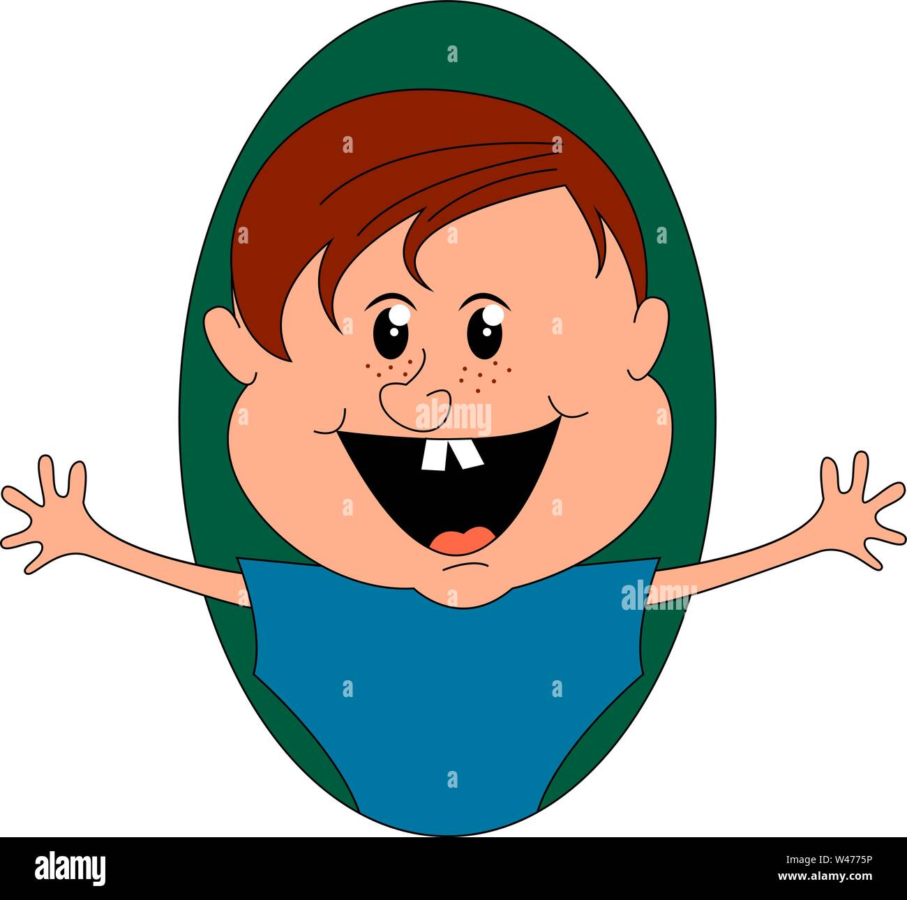 Happy little boy, illustration, vector on white background Stock Vector ...