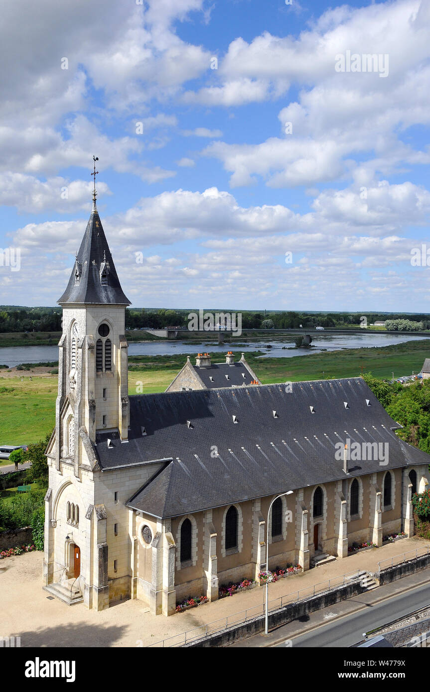 Church Saint Nicolas, Chaumont-sur-Loire, France, Europe Stock Photo