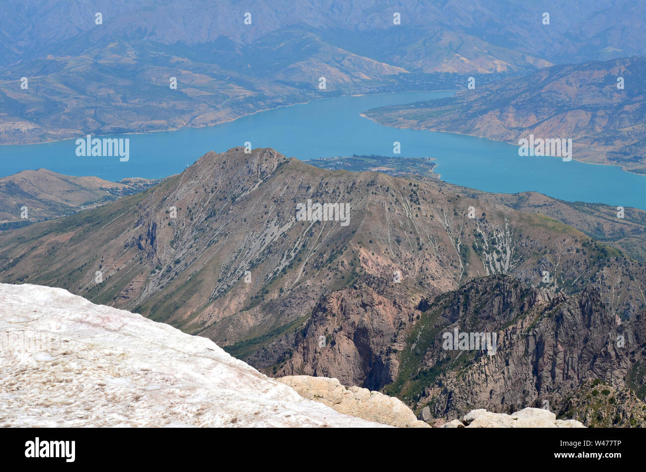 Climb of Greater Chingam peak, Ugam-Chatkal National Park, Uzbekistan Stock Photo