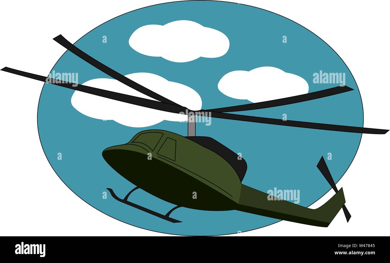 Green choper, illustration, vector on white background. Stock Vector