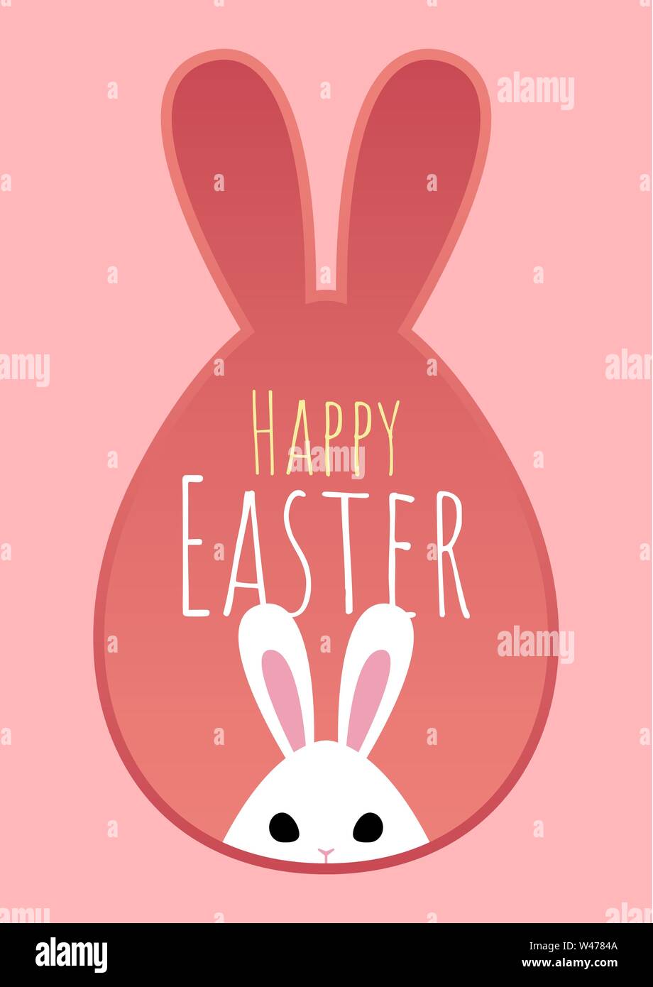 happy easter greeting card with bunny background, vector illustration ...