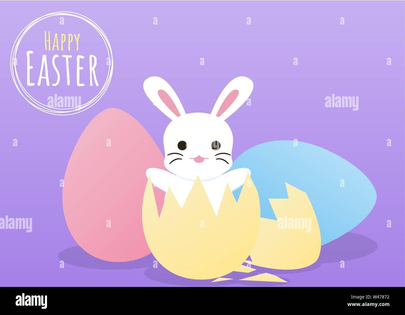 happy easter greeting card with bunny background, vector illustration ...