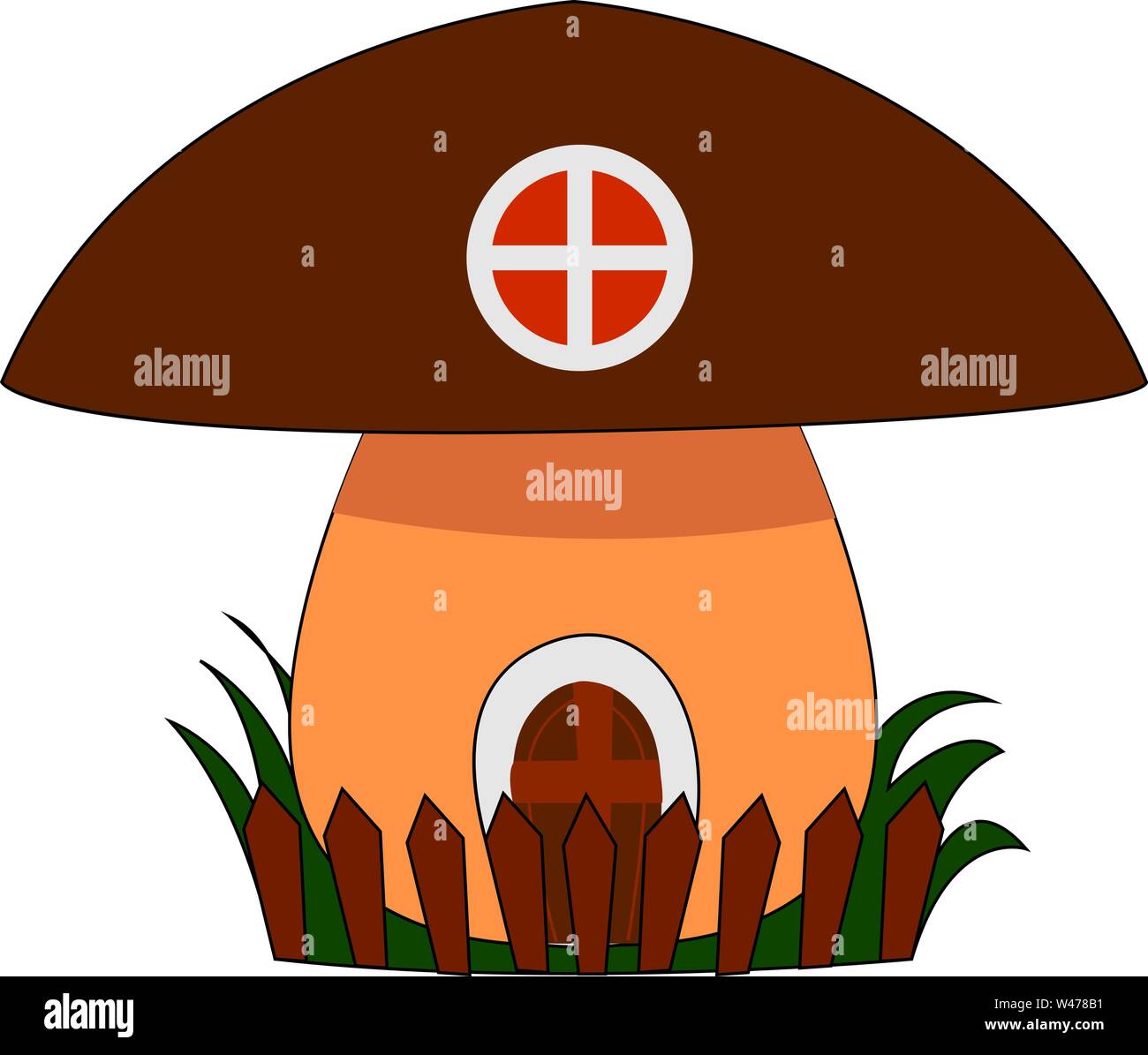 Mushroom house, illustration, vector on white background. Stock Vector