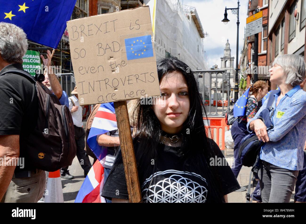 no to boris yes to europe march for change london july 20th 2019 Stock Photo