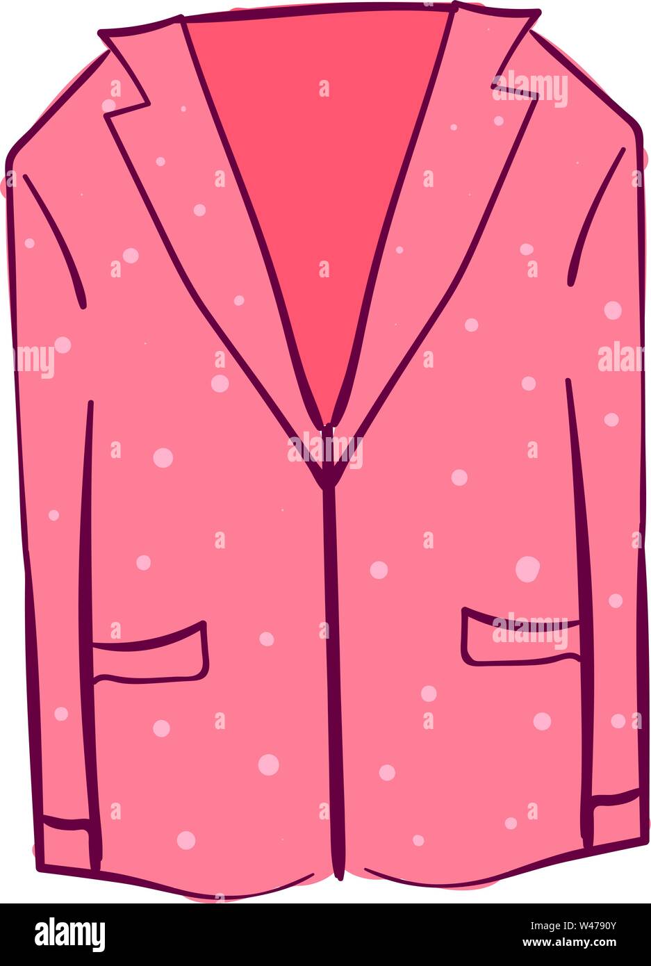 Pink blazer, illustration, vector on white background. Stock Vector