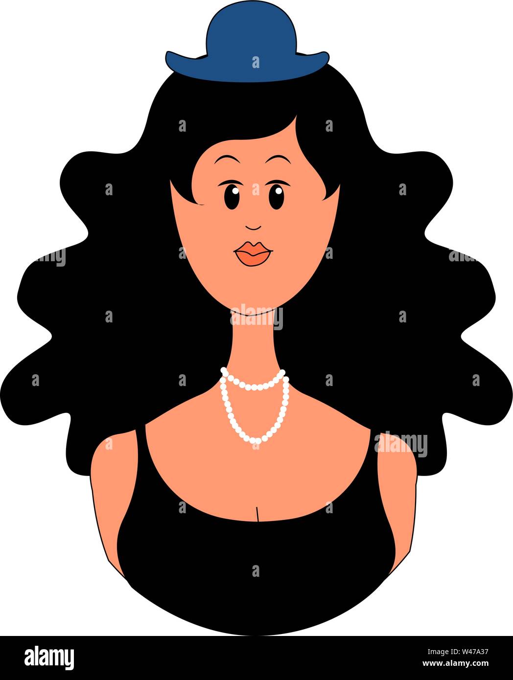 blue hat, illustration, vector 
