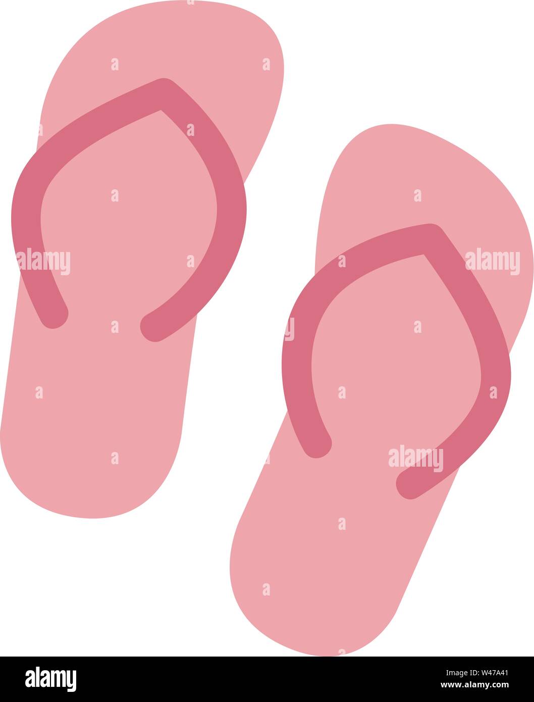 Pink slippers, illustration, vector on white background. Stock Vector