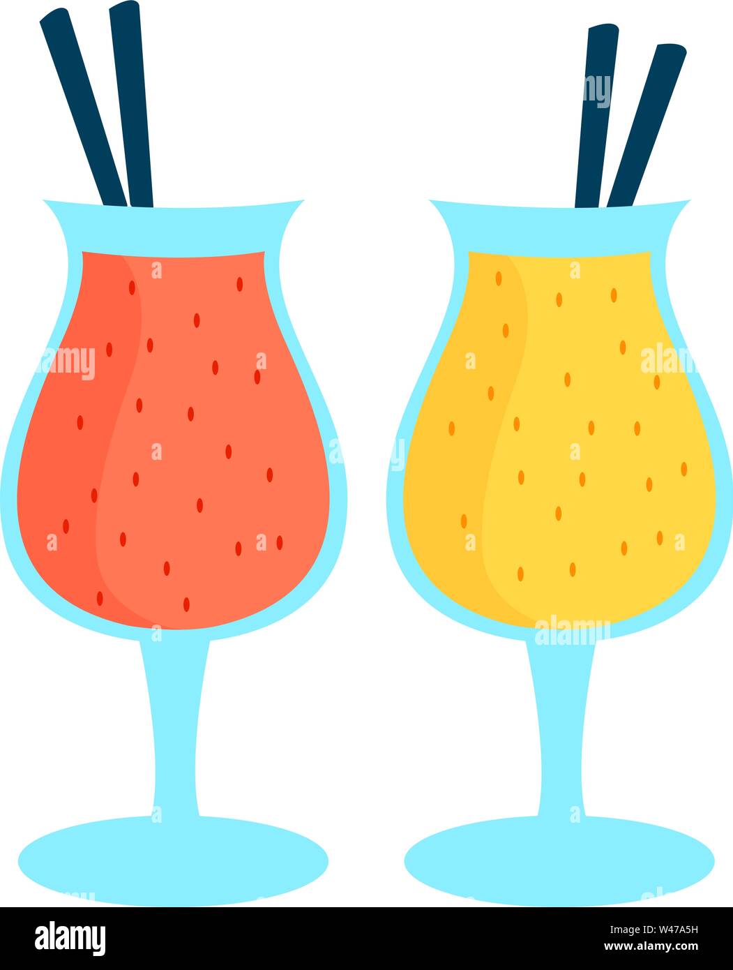 Two smoothies, illustration, vector on white background Stock Vector ...
