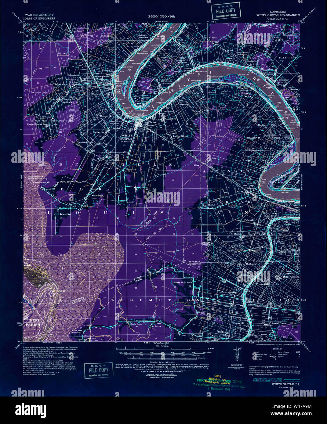 White castle louisiana map hires stock photography and images Alamy