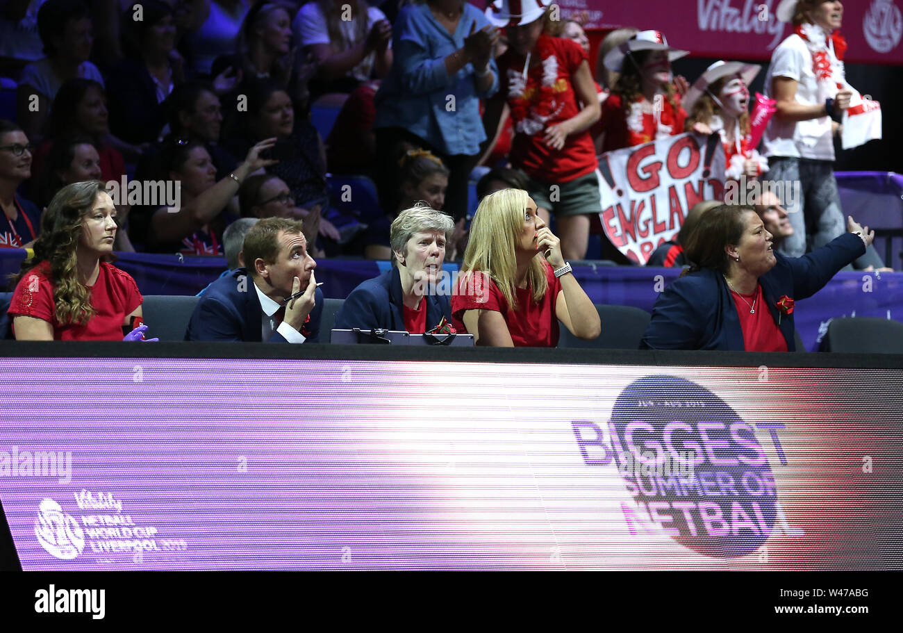 England Coach Tracey Neville during the Netball World Cup match at the ...