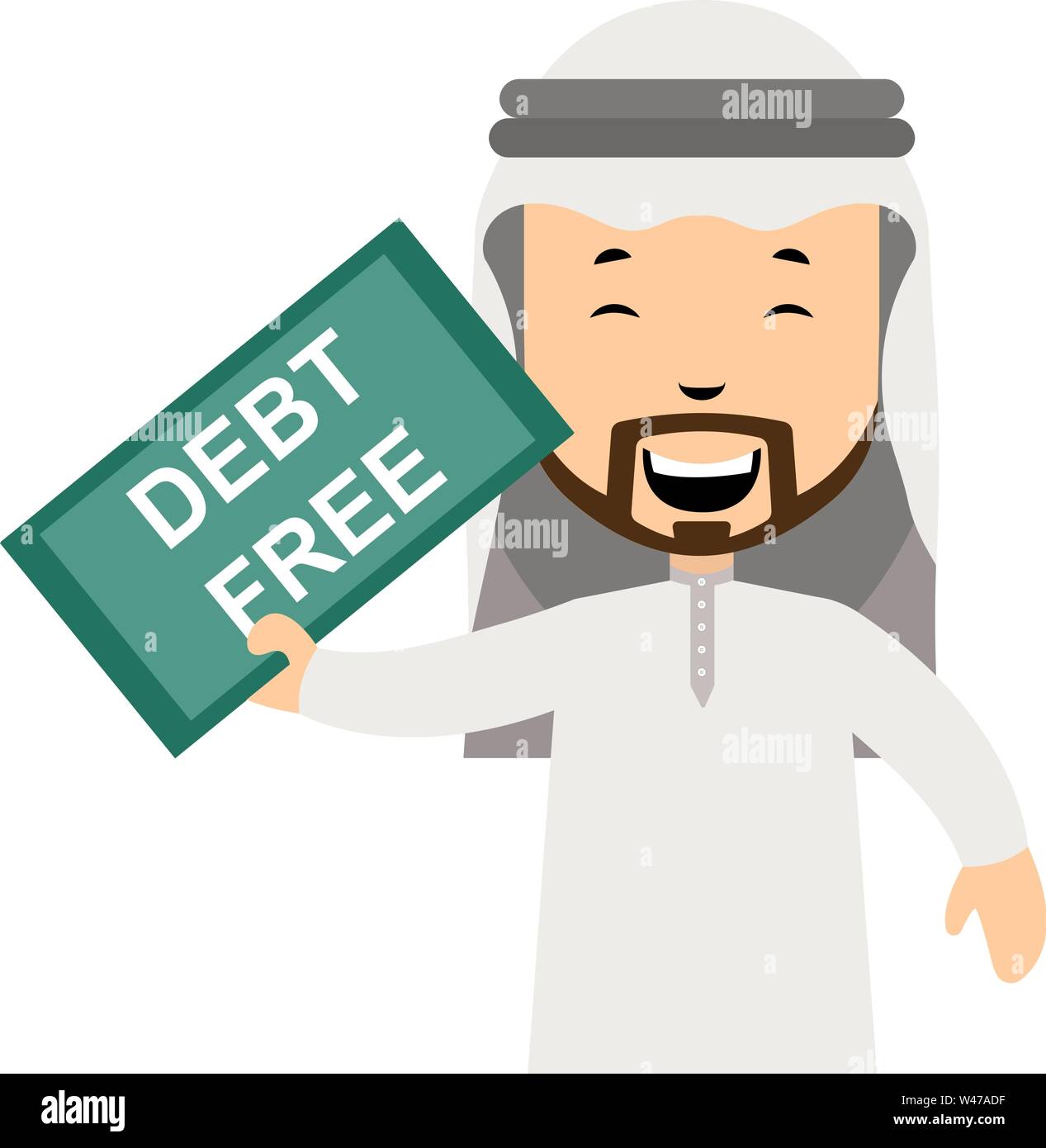 Arab Is Debt Free Illustration Vector On White Background Stock Vector Image Art Alamy