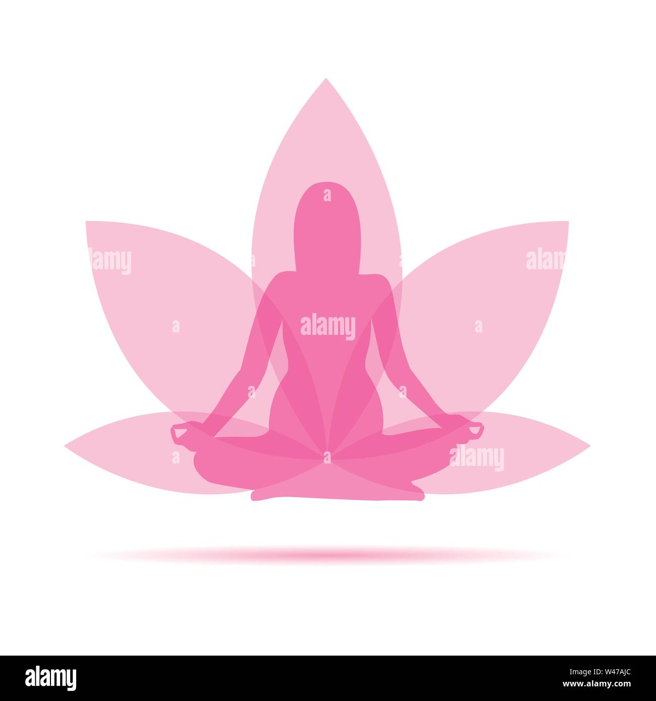 yoga for pregnant women pink lotus flower vector illustration EPS10