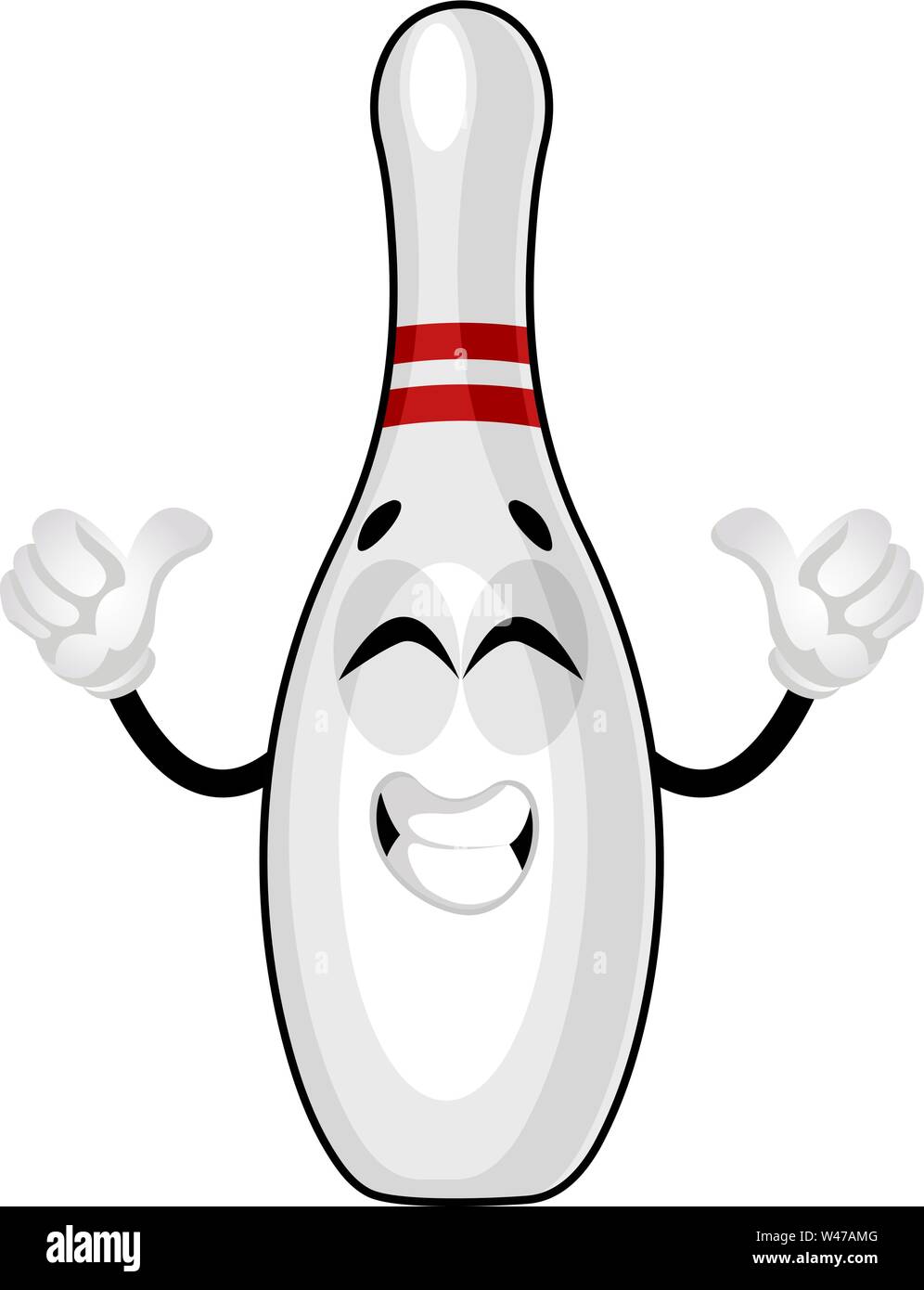 Happy bowling pin, illustration, vector on white background Stock ...