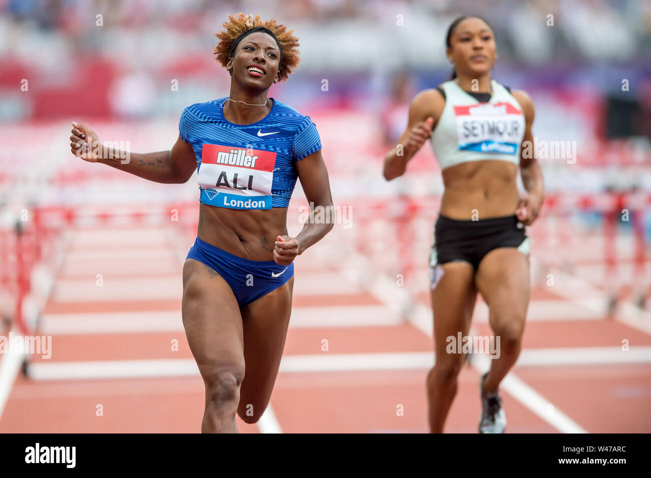 London Uk th July 19 Nia Ali Usa Women S 100m Hurdles Diamond League During The Iaaf Diamond League Muller Anniversary Games London Grand Prix 19 At The London Stadium Queen