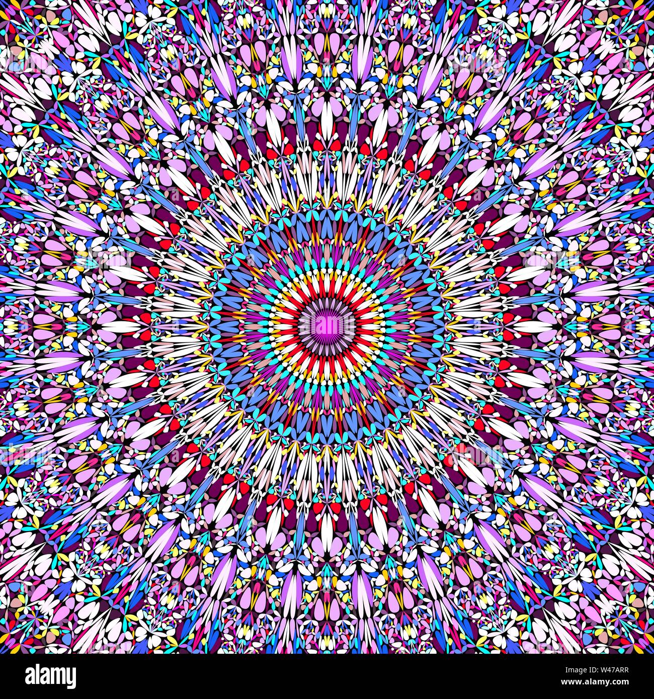 Abstract floral mandala background design - circular vector geometry ...