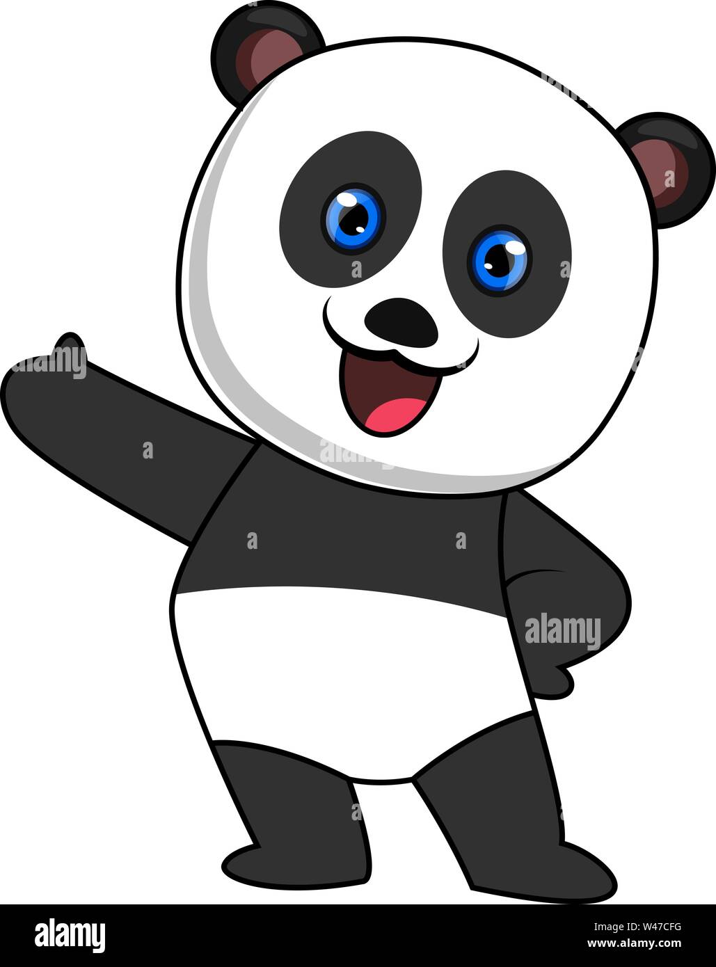 Happy panda, illustration, vector on white background Stock Vector Image &  Art - Alamy
