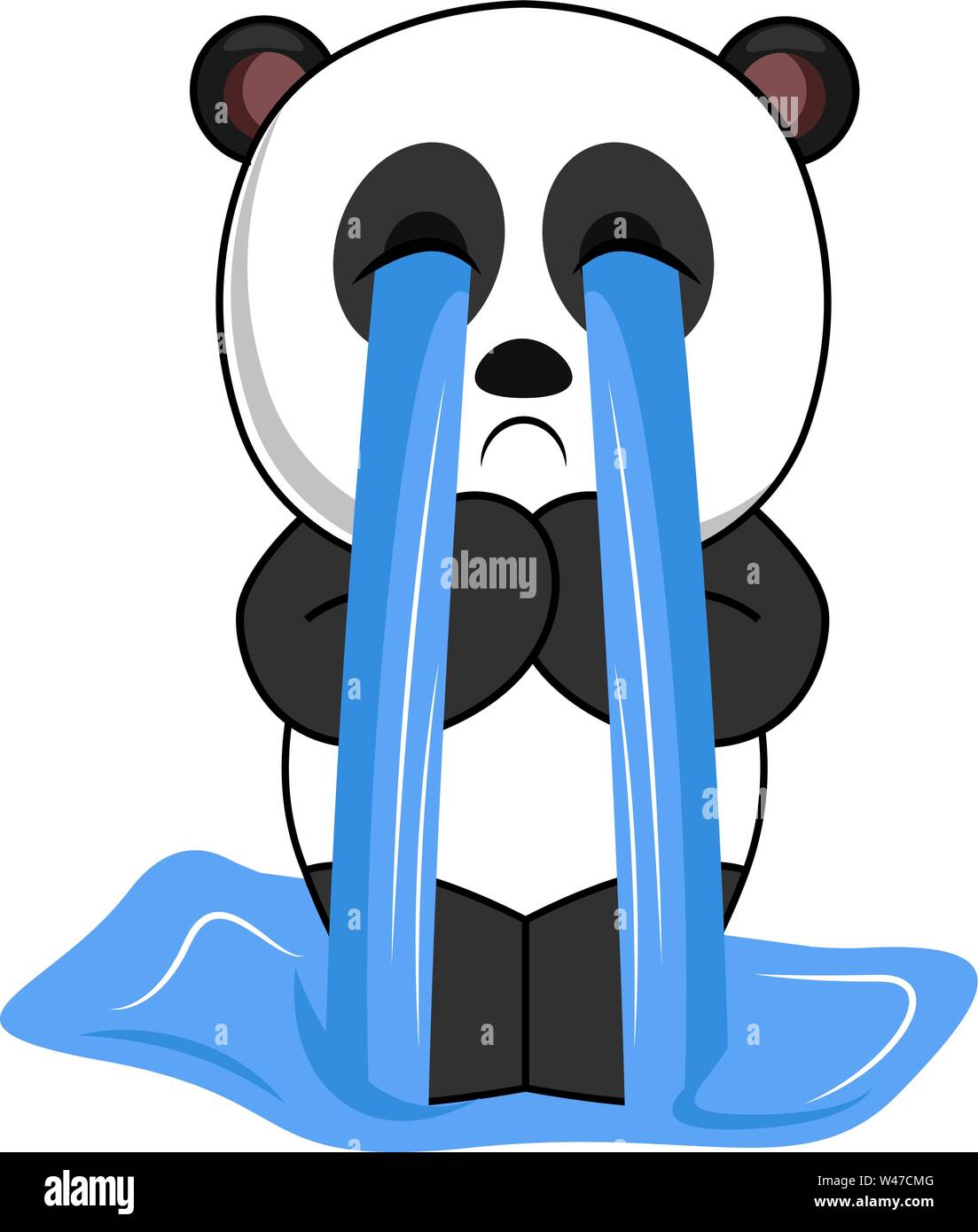 Crying panda, illustration, vector on white background. Stock Vector