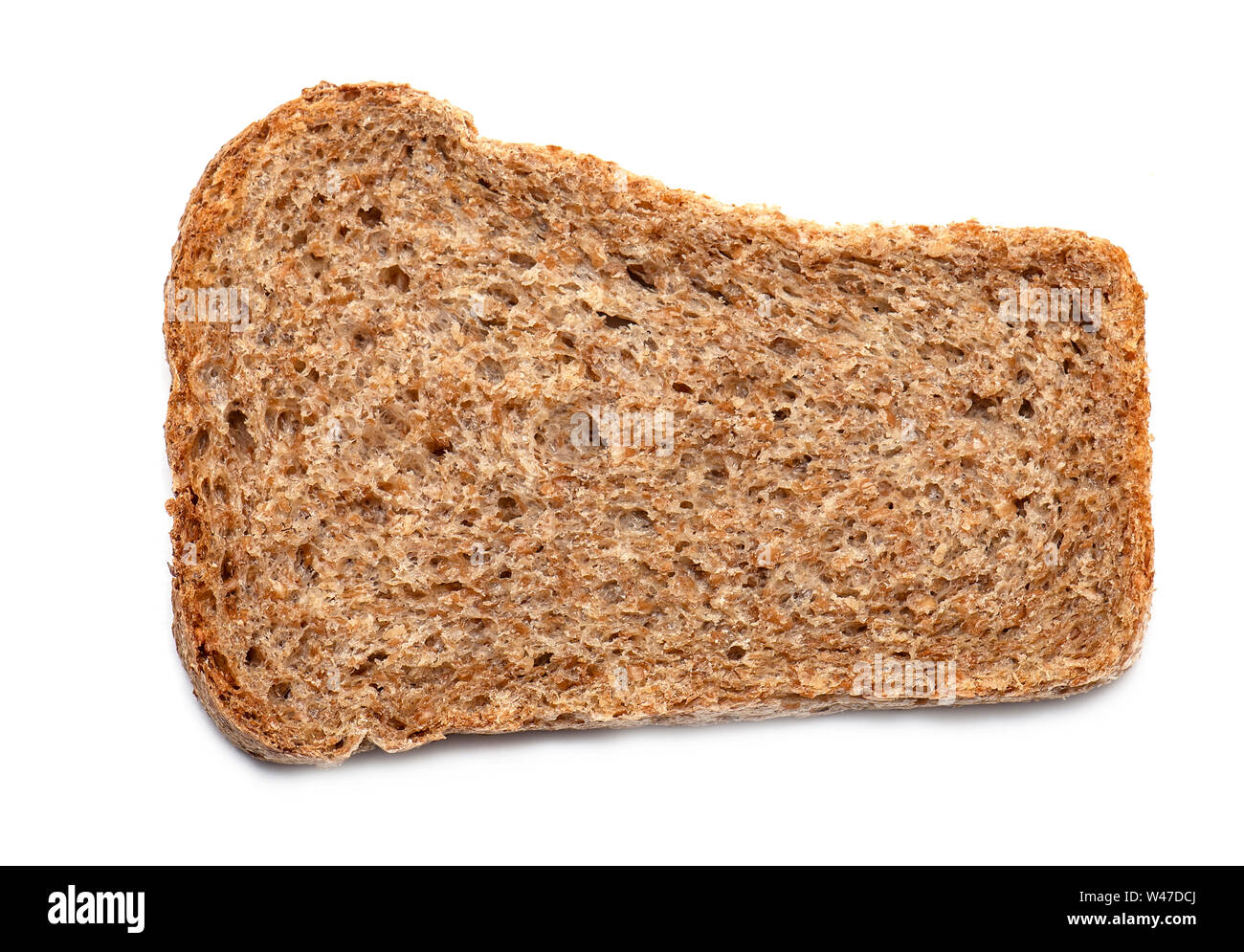 Top view of Slice multi Grain brown Bread isolated on white Background
