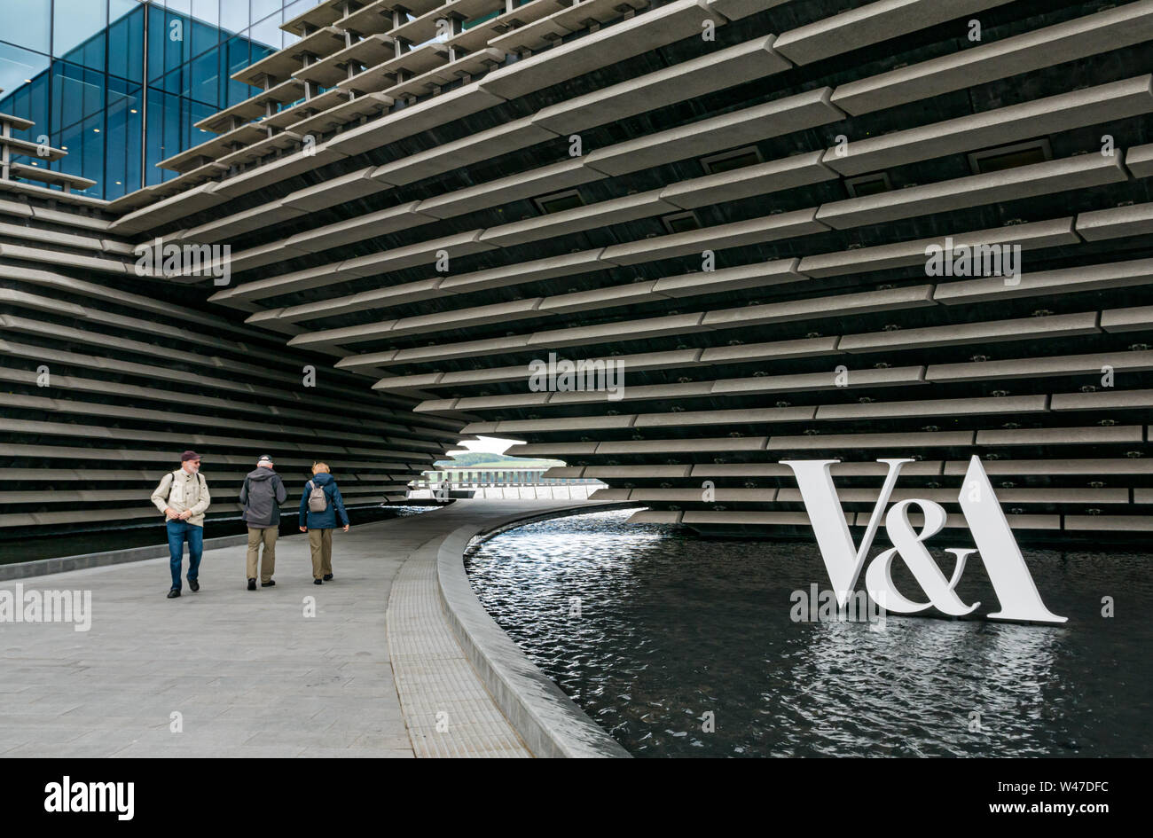V&A Dundee logo, design museum, Waterfront, Dundee, Scotland, UK Stock Photo