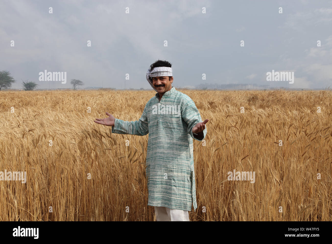 Farmer showing his field Stock Photo - Alamy